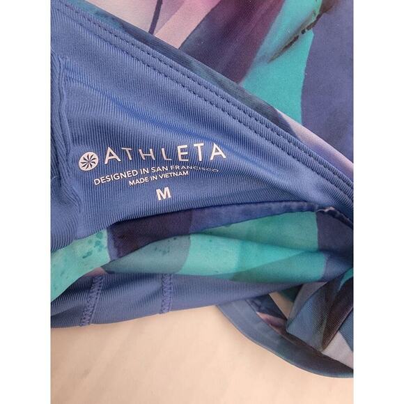 Athleta Crop Tank Top Womens Medium Removable Pads Sport Bra Multicolor - Picture 6 of 6